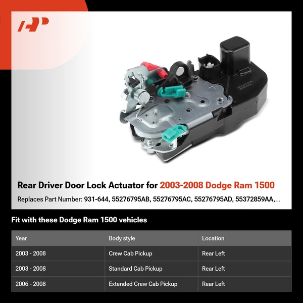 Rear Driver Door Lock Actuator for 2003-2008 Dodge Ram 1500