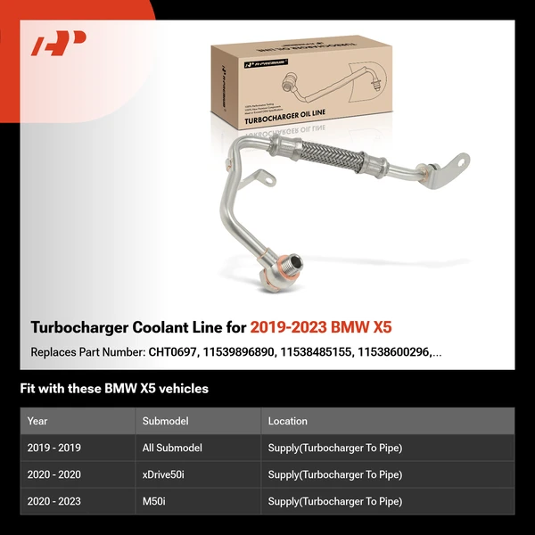 Turbocharger Coolant Line for 2019-2023 BMW X5