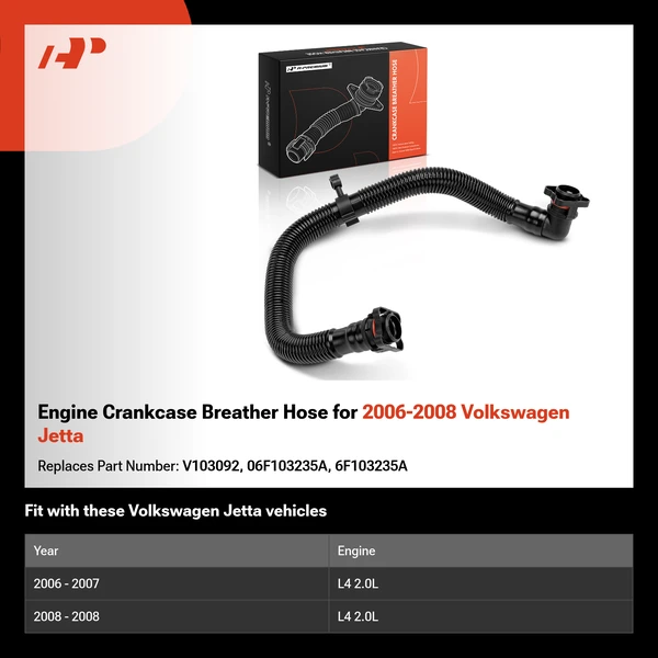 Engine Crankcase Breather Hose for 2006-2008 Volkswagen Jetta