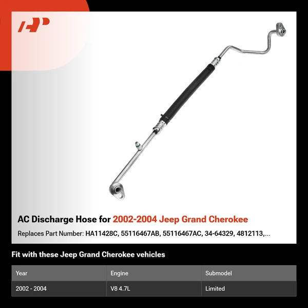 AC Discharge Hose for 2002-2004 Jeep Grand Cherokee