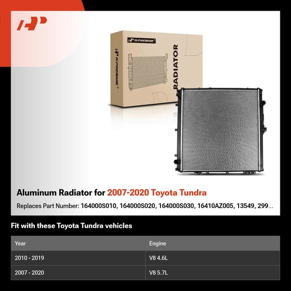 Aluminum Radiator for 2007-2020 Toyota Tundra
