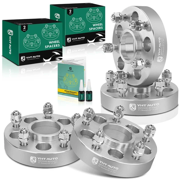 4 Pcs 1.25 inches Silver 5x4.5 to 5x5 inches Wheel Adapters 0.5 inch x 20 71.5mm for 1986-1997 Ford Aerostar