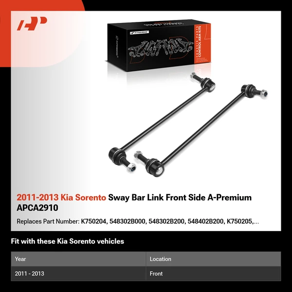 2011-2013 Kia Sorento Sway Bar Link Front Side A-Premium APCA2910