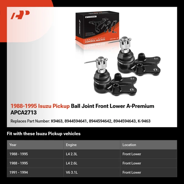 1988-1995 Isuzu Pickup Ball Joint Front Lower A-Premium APCA2713