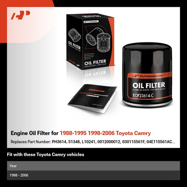 Engine Oil Filter for 1988-1995 1998-2006 Toyota Camry