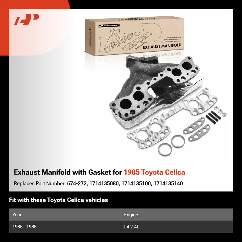 Exhaust Manifold with Gasket for 1985 Toyota Celica