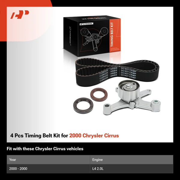 4 Pcs Timing Belt Kit for 2000 Chrysler Cirrus