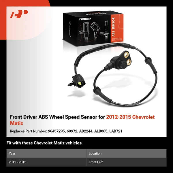 Front Driver ABS Wheel Speed Sensor for 2012-2015 Chevrolet Matiz