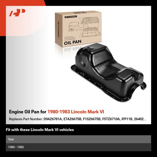 Engine Oil Pan for 1980-1983 Lincoln Mark VI