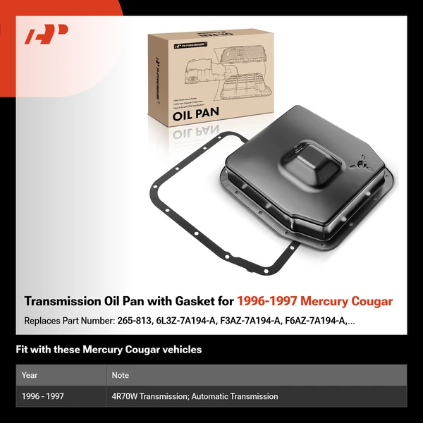 Transmission Oil Pan with Gasket for 1996-1997 Mercury Cougar