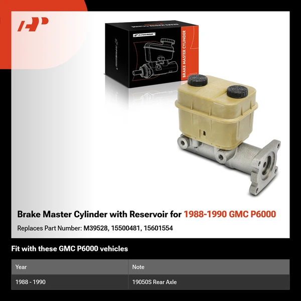 Brake Master Cylinder with Reservoir for 1988-1990 GMC P6000