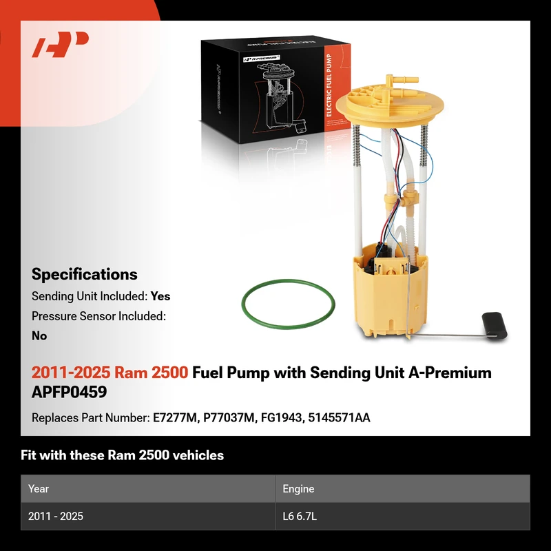 2011-2025 Ram 2500 Fuel Pump with Sending Unit A-Premium APFP0459