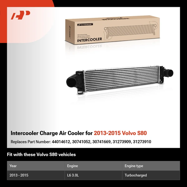 Intercooler Charge Air Cooler for 2013-2015 Volvo S80