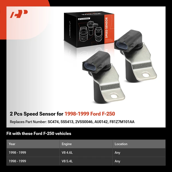 2 Pcs Speed Sensor for 1998-1999 Ford F-250