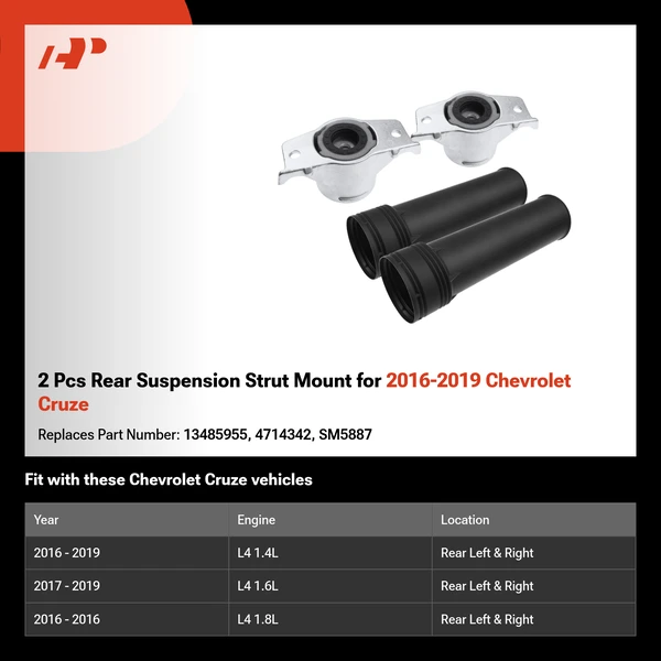 2 Pcs Rear Suspension Strut Mount for 2016-2019 Chevrolet Cruze