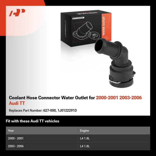 Coolant Hose Connector Water Outlet for 2000-2001 2003-2006 Audi TT