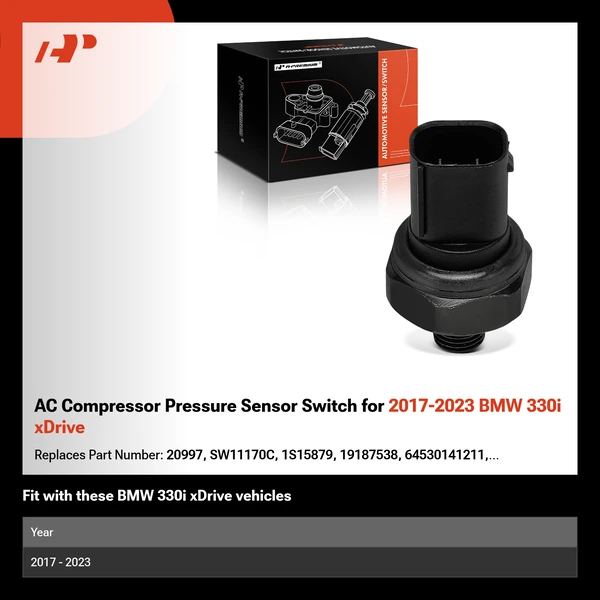 AC Compressor Pressure Sensor Switch for 2017-2023 BMW 330i xDrive
