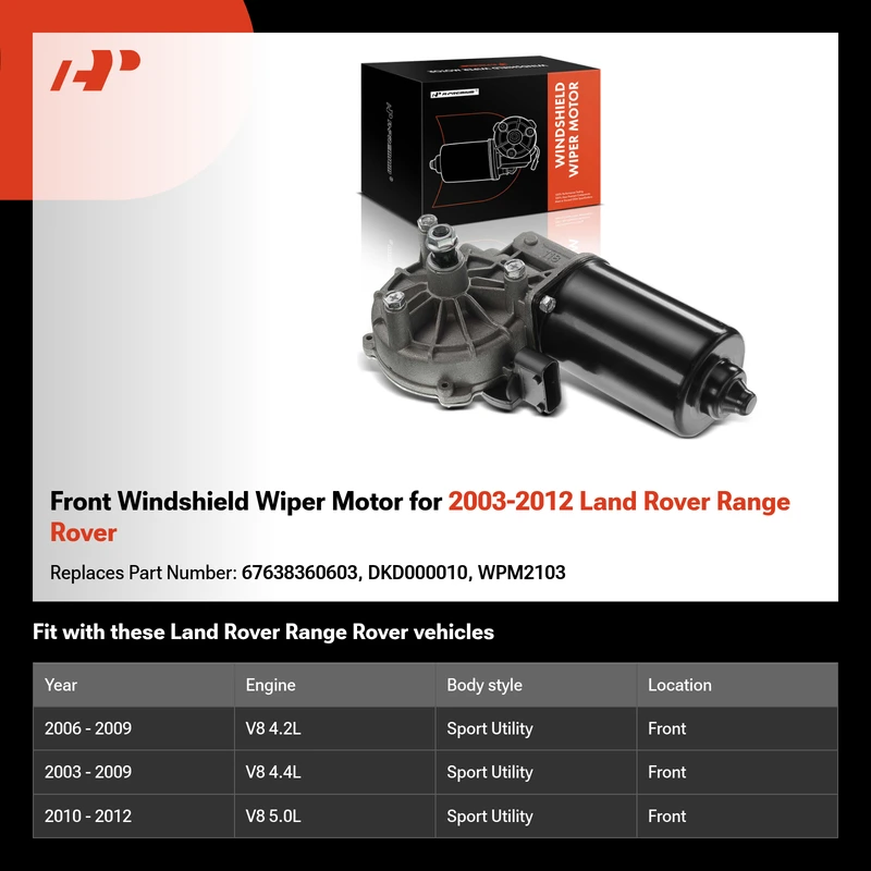 Front Windshield Wiper Motor for 2003-2012 Land Rover Range Rover