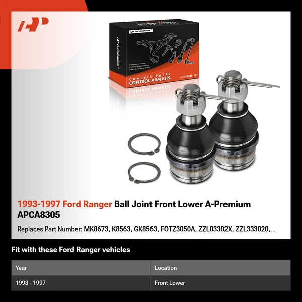 1993-1997 Ford Ranger Ball Joint Front Lower A-Premium APCA8305