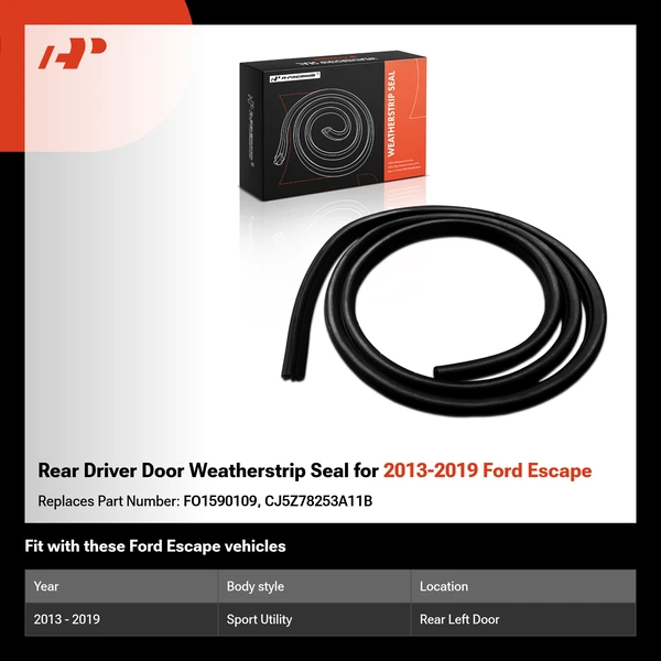 Rear Driver Door Weatherstrip Seal for 2013-2019 Ford Escape