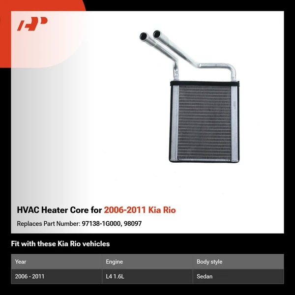 HVAC Heater Core for 2006-2011 Kia Rio