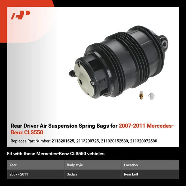 Rear Driver Air Suspension Spring Bags for 2007-2011 Mercedes-Benz CLS550