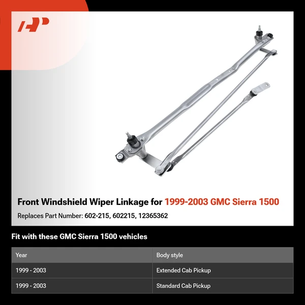 Front Windshield Wiper Linkage for 1999-2003 GMC Sierra 1500