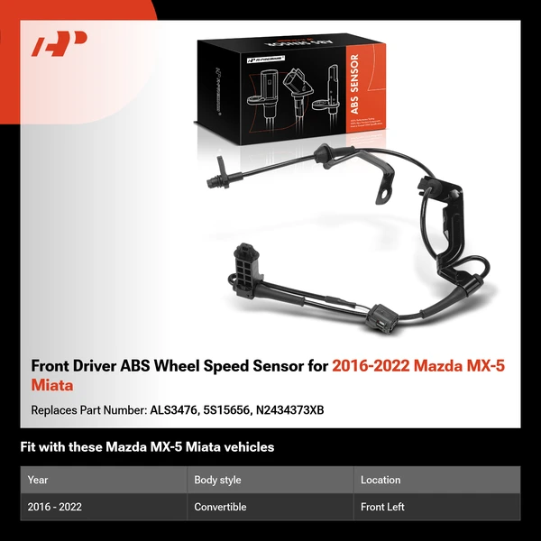 Front Driver ABS Wheel Speed Sensor for 2016-2022 Mazda MX-5 Miata