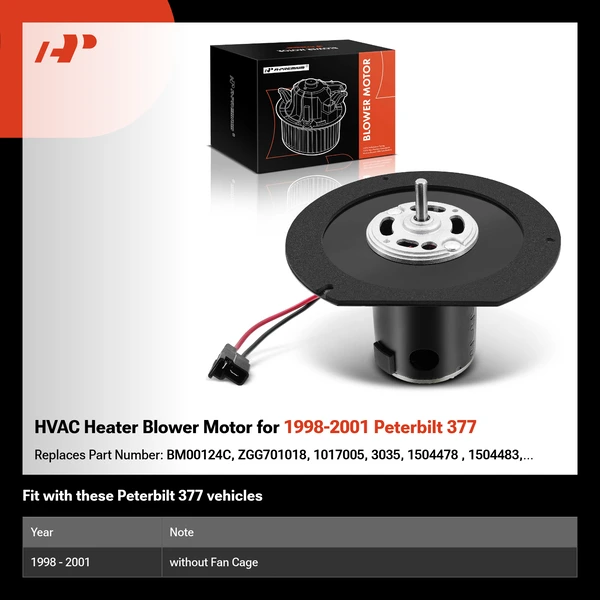 HVAC Heater Blower Motor for 1998-2001 Peterbilt 377