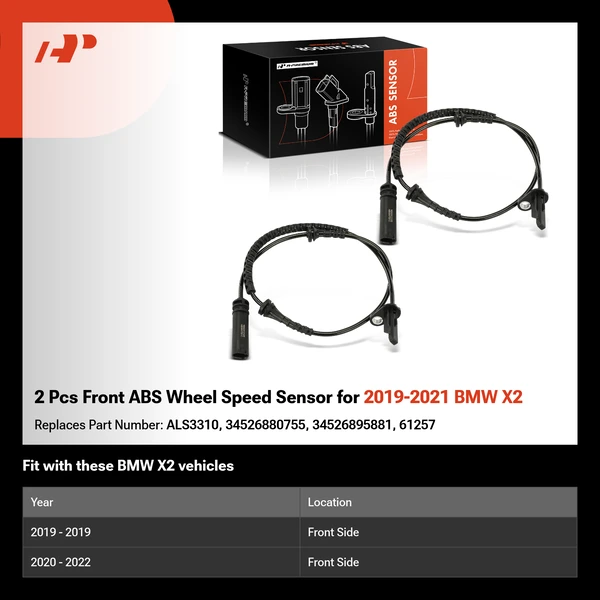 2 Pcs Front ABS Wheel Speed Sensor for 2019-2021 BMW X2
