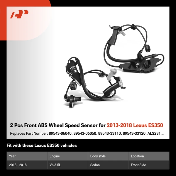 2 Pcs Front ABS Wheel Speed Sensor for 2013-2018 Lexus ES350