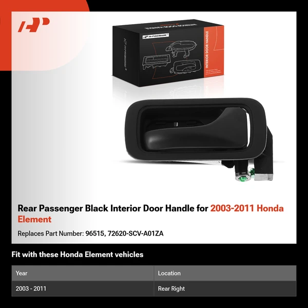 Rear Passenger Black Interior Door Handle for 2003-2011 Honda Element