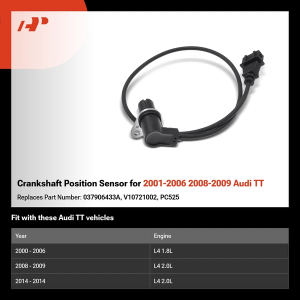 Crankshaft Position Sensor for 2001-2006 2008-2009 Audi TT