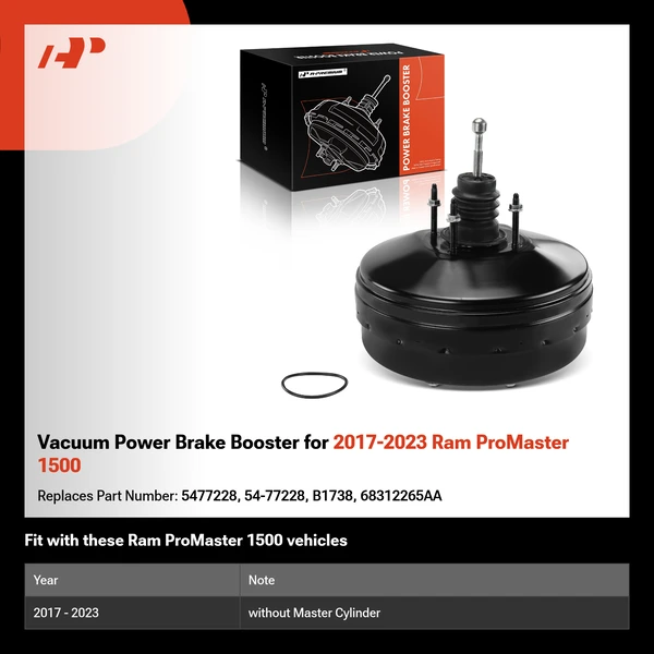 Vacuum Power Brake Booster for 2017-2023 Ram ProMaster 1500