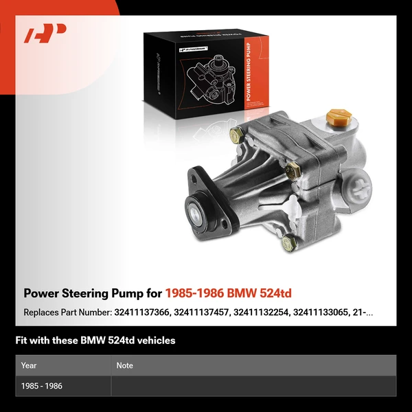 Power Steering Pump for 1985-1986 BMW 524td