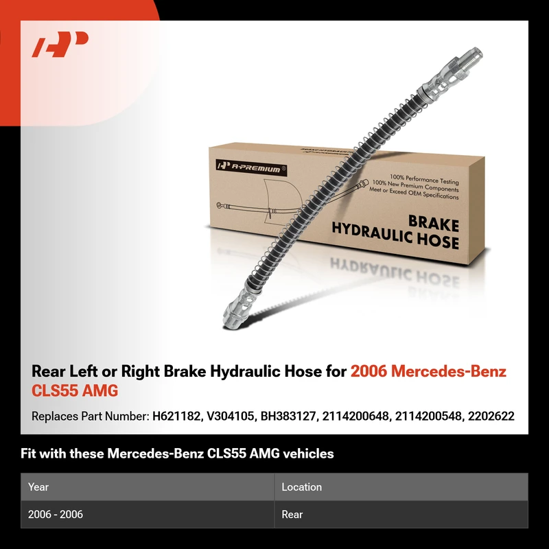 Rear Left or Right Brake Hydraulic Hose for 2006 Mercedes-Benz CLS55 AMG