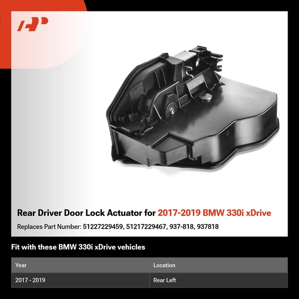 Rear Driver Door Lock Actuator for 2017-2019 BMW 330i xDrive