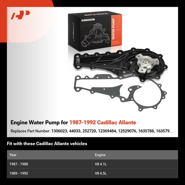 Engine Water Pump for 1987-1992 Cadillac Allante