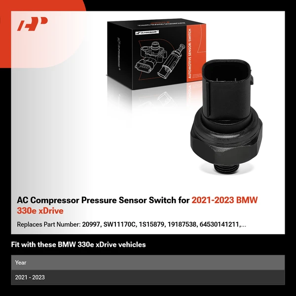 AC Compressor Pressure Sensor Switch for 2021-2023 BMW 330e xDrive