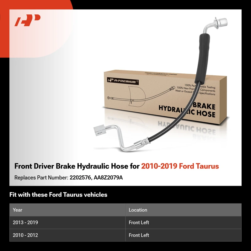 Front Driver Brake Hydraulic Hose for 2010-2019 Ford Taurus