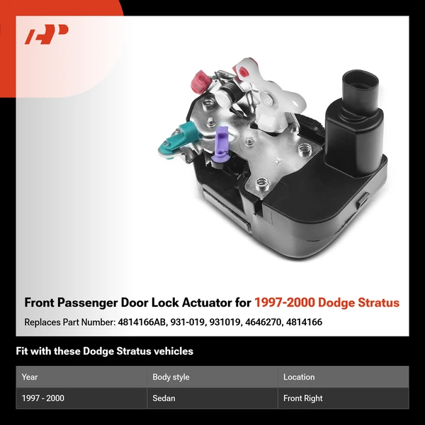 Front Passenger Door Lock Actuator for 1997-2000 Dodge Stratus