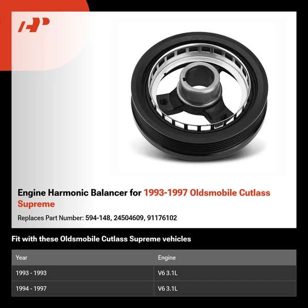 Engine Harmonic Balancer for 1993-1997 Oldsmobile Cutlass Supreme