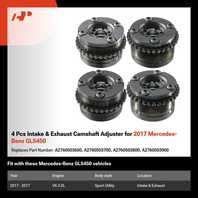 4 Pcs Intake & Exhaust Camshaft Adjuster for 2017 Mercedes-Benz GLS450