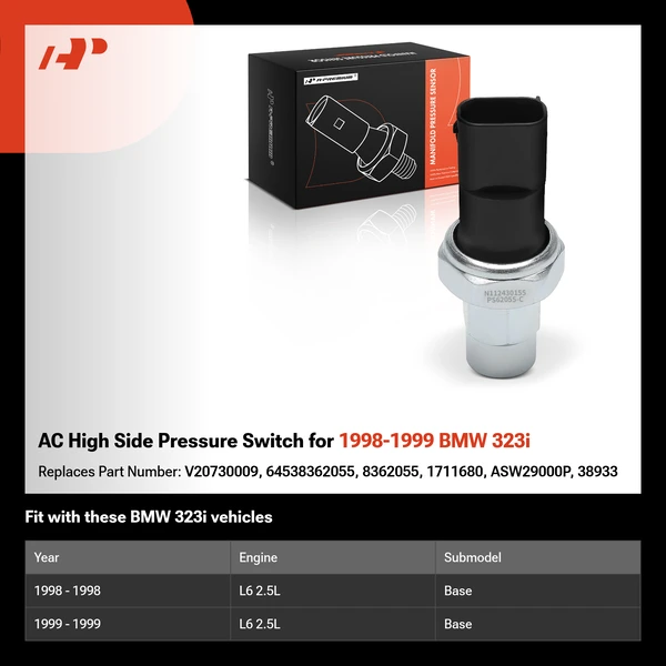 AC High Side Pressure Switch for 1998-1999 BMW 323i