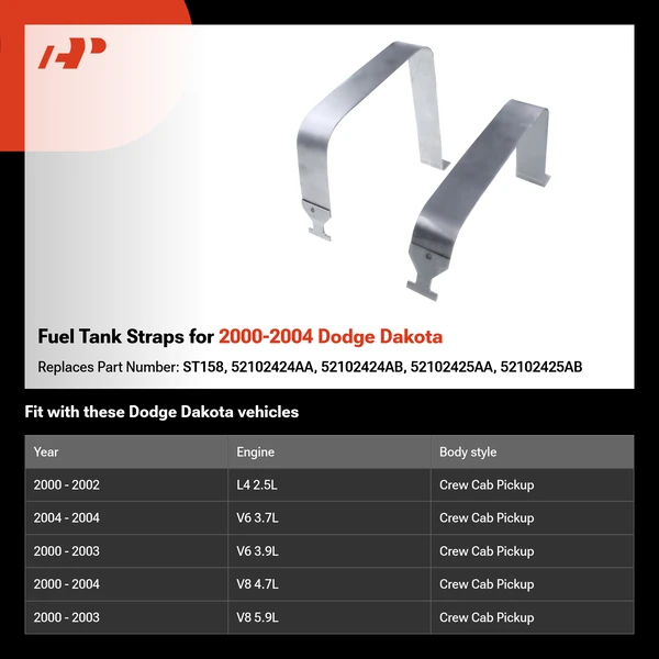 Fuel Tank Straps for 2000-2004 Dodge Dakota