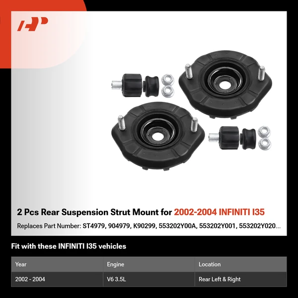 2 Pcs Rear Suspension Strut Mount for 2002-2004 INFINITI I35