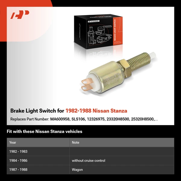 Brake Light Switch for 1982-1988 Nissan Stanza