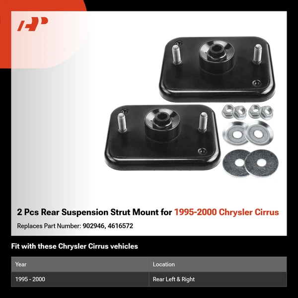 2 Pcs Rear Suspension Strut Mount for 1995-2000 Chrysler Cirrus