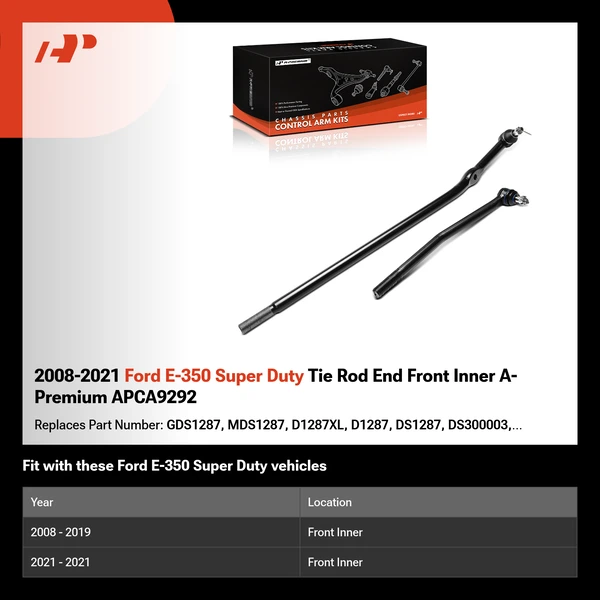 2008-2021 Ford E-350 Super Duty Tie Rod End Front Inner A-Premium APCA9292