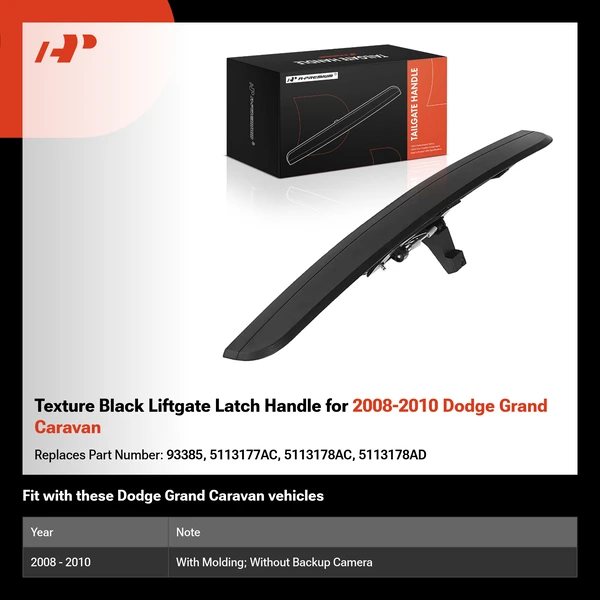 Texture Black Liftgate Latch Handle for 2008-2010 Dodge Grand Caravan